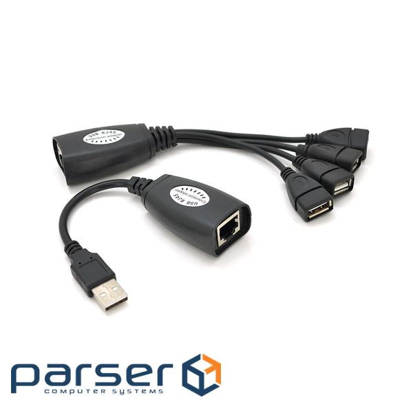 Подовжувач VOLTRONIC USB 2.0 сигналу F/UTP до 50 метрів (YT-EC USB-RJ-45/M+4RJ-45)