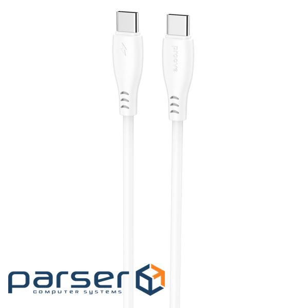 Кабель Proove Simple Silicone Type-C to Type-C 60W (2m) white (CCSI60002222)