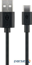 Кабель пристроїв USB Type-C-2.0A M/M 2.0m,(USB2.0) AWG28 SuperFast PD15W,чорний (75.05.9122-1) (75.05.9122-1)
