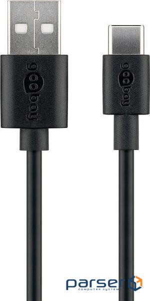 Кабель пристроїв USB Type-C-2.0A M/M 2.0m,(USB2.0) AWG28 SuperFast PD15W,чорний (75.05.9122-1) (75.05.9122-1)
