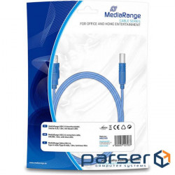 Printer cable USB 2.0 AM/BM 1.8m LED Mediarange (MRCS109)