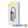 Концентратор Baseus Metal Gleam 4in1 USB-C (3xUSB-A+RJ45) Gray (WKWG070113)