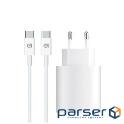 Зарядний пристрій Armorstandart AMHJ83 20W USB-C White + cable USB-C to USB-C (ARM77725)