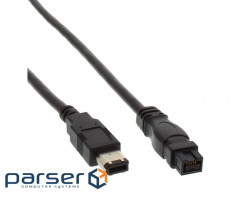 Video signal cable FireWire 9p-6p M/M 2.0m, AWG24+28 D=6.0mm 400Mbps, black (77.03.6902-1)