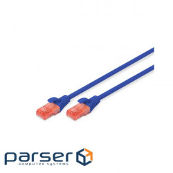 Patch cord DIGITUS CAT 6 UTP, 10m, AWG 26/7, Cu, LSZH, blue color (DK-1617-100/B)