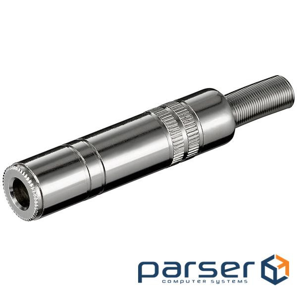 Гніздо FreeEnd-Jack 6.3mm,/F Mono Metal + CableProtector,срібний (75.01.1067-1) (75.01.1067-1)