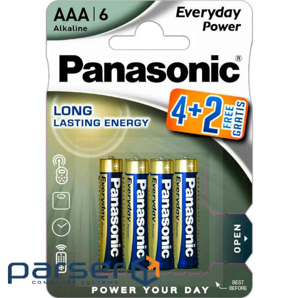Батарейка PANASONIC Everyday Power AAA 6шт/уп (LR03REE/6B2F)