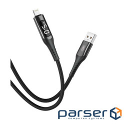 Дата кабель USB 2.0 AM to Lightning 1.0m 2.4A LED black XO (NB162-L-1-BK)