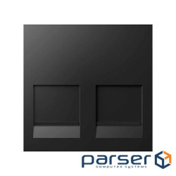 Адаптер зі шторками 2хRJ45 Keystone, чорний, Simon400 (40000089-038)