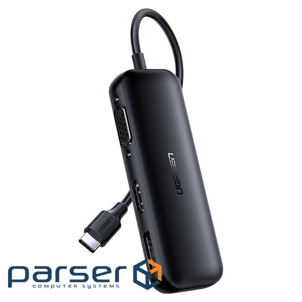 Перехідник USB2.0 Type-C to VGA V1.2/HDMI V2.0b/DP V1.2a CM260 black Ugreen (60568)