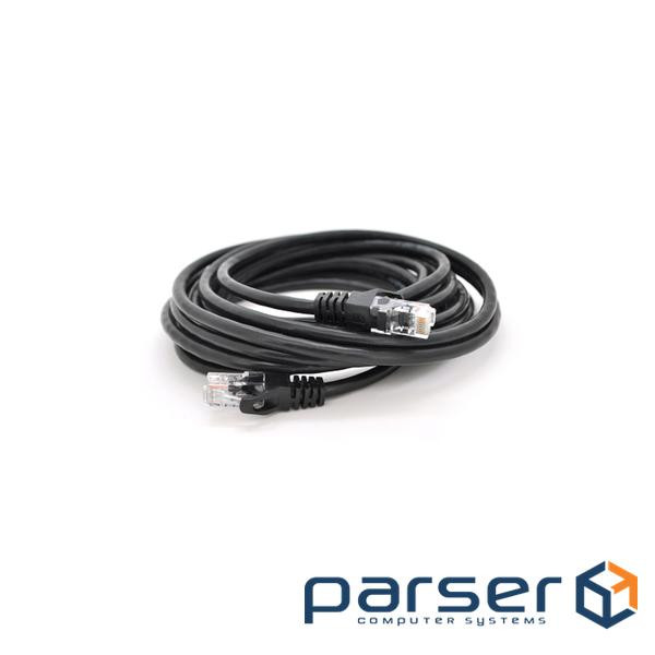 Патч-корд литий RITAR, UTP, RJ45, Cat.6, 5m, чорний, Cu (мідь) ) Q150 (PCR-CU6/5Bk)
