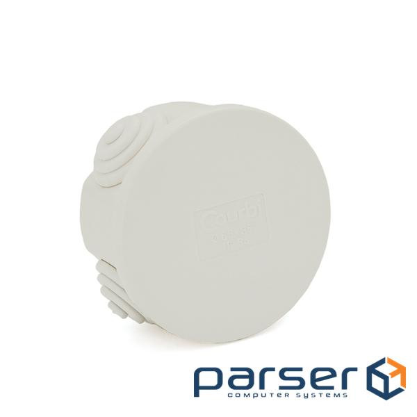 Коробка розподільна, COURBI &Oslash,65х35 біла з кабельними вводами, IP54 (негорю (32-21020-653) (32-21020-653)