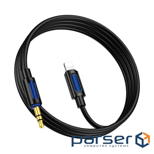 Кабель мультимедійний Lightning to 3.5mm M 1.0m silicone black BOROFONE (6941991114397)