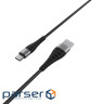 Cable BOROFONE BX32 Munificent Type-C 1m, aluminum alloy casing, nylon braid Black (BX32CB)