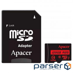 Memory card APACER microSDXC 128GB UHS-I Class 10 + SD-adapter (AP128GMCSX10U5-RA)