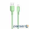 Дата кабель USB 2.0 AM to Lightning 1.0m soft silicone green ColorWay (CW-CBUL042-GR)