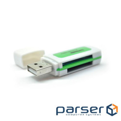 Кардрідер універсальний 4в1 MERLION CRD-5GR TF/ Micro SD, USB2.0, Green