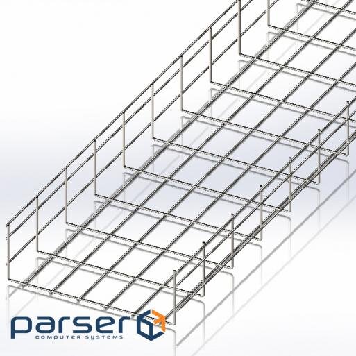 Лоток сітчастий  WBC 300х100 мм, проволока D5 мм, белый цинк, 2,5 м (CMS-WBC5-300100Z)