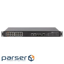 Network switch Cisco SG350X-48-K9-EU Тип - управляемый 3-го уровня, форм-фактор - в стойку, количество портов - 54, порты - SFP+, Gigabit Ethernet, комбинированный, возможность удаленного управления - управляемый, коммутационная способность - 176 Гбит/ с, размер таблицы МАС-адресов - 64000 Кб, корпус - Металический, 48x10/ 100/ 1000TX, 2хSFP+ Dahua PFS4218-16ET-190