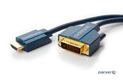 Кабель монітора-адаптер Click Tronic HDMI-DVI M/M 2.0m,24+1 D=6.0mm Casual 3D 4K 2xS (75.07.0341-1)