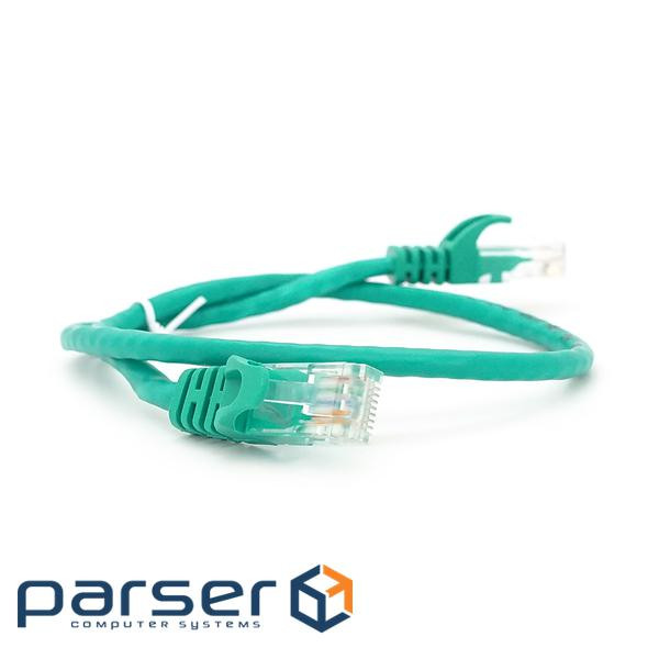 Патч-корд литий RITAR, UTP, RJ45, Cat.5e, 0.5m, зелений, Cu (мідь) (PCR-CU / 0.5Yw зелений)