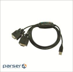 Viewcon USB 2.0 to 2x adapter COM (9+25pin) 1.4m (VE591)