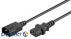Кабель блоку живлення IEC-C13/F->C14/M 3.0m, жила 1.00mm, HQ, чорний (75.09.5287-50)