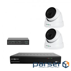 Комплект відеоспостереження на 2 IP камери 5MP для вулиці/будинку GreenVision GV-IP-K-W79/02 (Ultra AI)