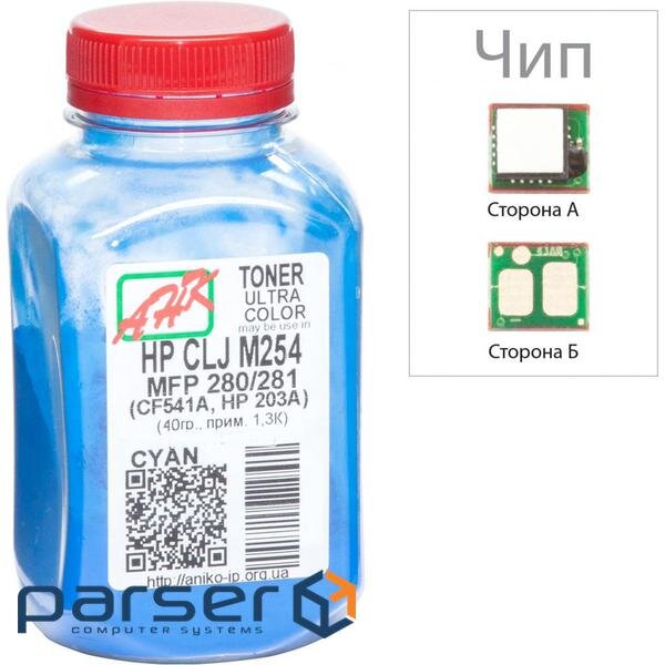 Тонер HP CLJ Pro M252/M277 +Apex chip, 40г Cyan AHK (3203131)