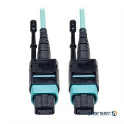 MTP/MPO Patch Cable with Push/Pull Tabs, 12 Fiber, 40GbE, 40GBASE-SR4, OM3 Plenum-Ra (N844-03M-12-P)