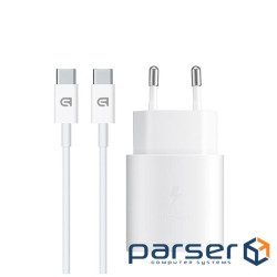 Зарядний пристрій Armorstandart AR-TA800W USB-C 25W White + cable USB-C to USB-C (ARM63804)
