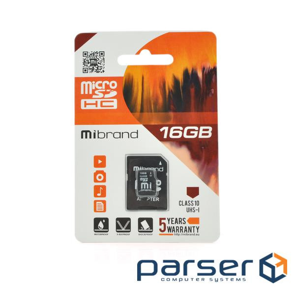 Карта пам&apos,яті Wibrand microSDHC Class 10 UHS-I, 16GB (microSDHC-Mb / 16)
