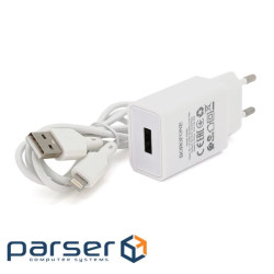 Набір BOROFONE BA68A СЗУ 1xUSB+ кабель Lighting, 2.1A, 1м, White, Blister-box (BA68AWi) , White, Blister-box (BA68AWi)