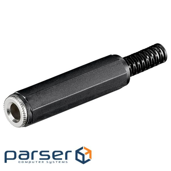 Гніздо FreeEnd-Jack 6.3mm,/F Stereo Plastic+CableProtect,чорний (75.01.1070-1) (75.01.1070-1)