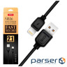 Дата кабель USB 2.0 AM to Lightning 1.0m 2.1A black XO (NB36-L-1-BK)