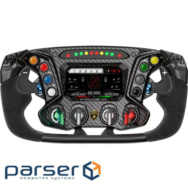 Кермо MOZA Racing Lamborghini Essenza SCV12, 31cм., екран 4.3", 8 кн. RGB, чорне (RS070)