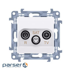 Розетка SIMON10 для антенны R-TV-SAT оконечная, белый (CASK.01/11)