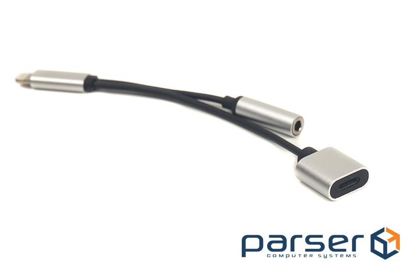 Перехідник Lightning 2in1, Audio 3.5mm to Lightning PowerPlant (CA910410)