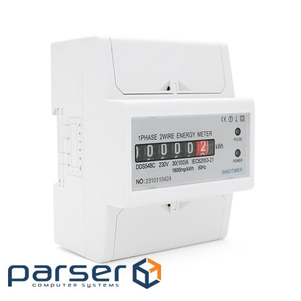 Однофазний електричний лічильник DDS548C, на DIN-рейку 4P, 220 В, 30-100 А, однотарифний 