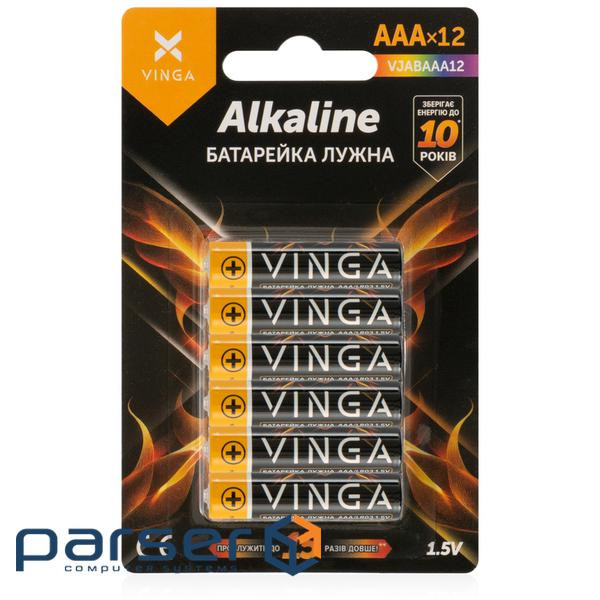 Батарейка AAA LR03 Alkaline 12pcs Blister Vinga (VJABAAA12)