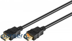 HDMI signal monitor cable M/M 0.5m, HS+HEC+ARC 4K@30Hz D=6.0mm 3D, black (78.01.2818-1)