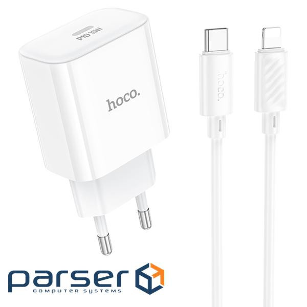 Набір СЗУ 110-240V HOCO C76A Pro+ Lighting кабель, USB-C, PD30W, кабель 1м, Whi (HOCO C76A Pro / LW)