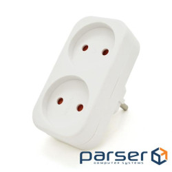 Розетка двійник без заземлення A202, White, 2Р, 10А (A202-2P)