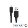 Дата кабель USB 2.0 AM to Micro 5P 0.5m 2A US289 black Ugreen (60135)
