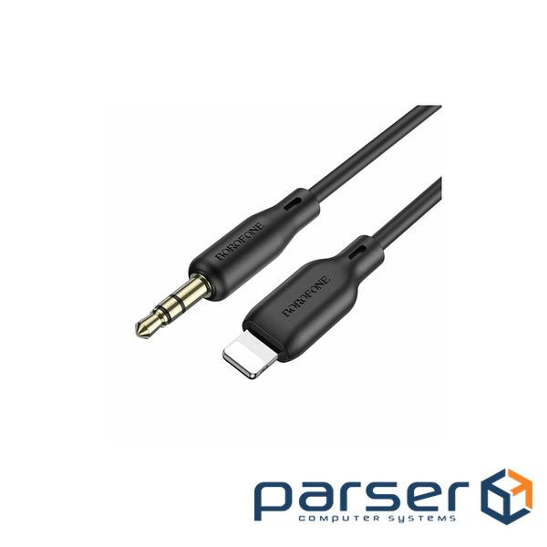 Кабель мультимедійний Lightning to 3.5mm M 1.0m silicone black BOROFONE (6941991101045)