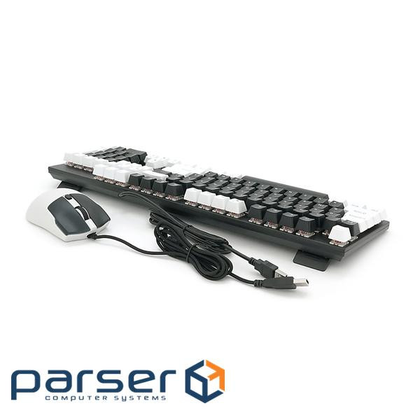 Комплект провідний KB+Mouse XSTRIKE X-1011, USB, RGB підсвічування, (Eng / Укр / Pyc), Black / White