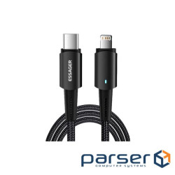 Дата кабель USB-C to Lightning 1.0m 20W black Essager (EXCTL-CG01)