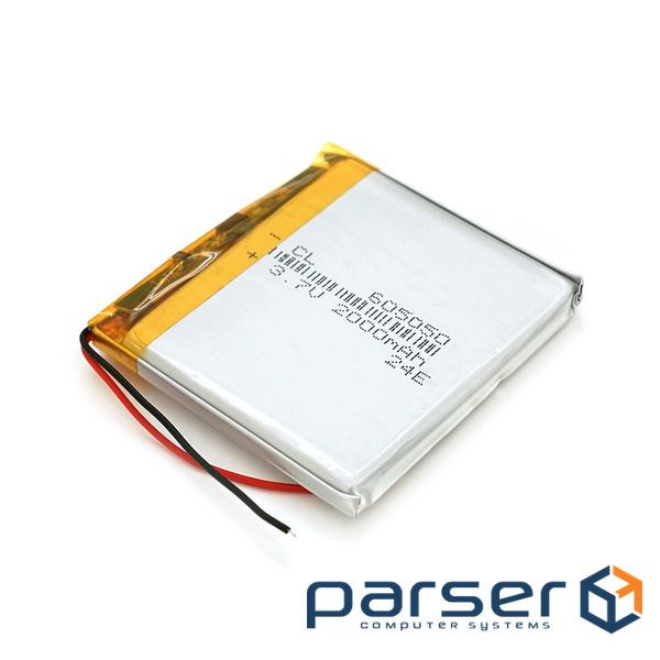 Літій-полімерний акумулятор 6*50*50mm (Li-ion 3.7В 2000мА&middot,год) (605050) ) (605050)