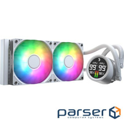 Система водяного охлаждения AeroCool Abyss L240R Digi White (ACLA-AD24117.21), Intel: 1851/1700/1200