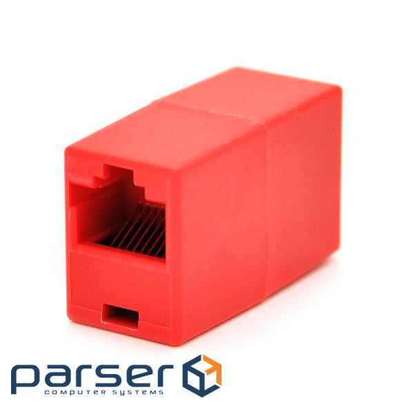 З'єднувач RJ45 8P8C мама/ мама RJ45 для соединения кабеля, красный,Q100 (2xRJ45-RED)